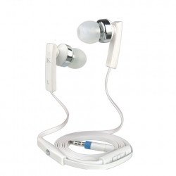 KIK 888 Stereo Earphone Headset with Mic and Volume Control (888 White)